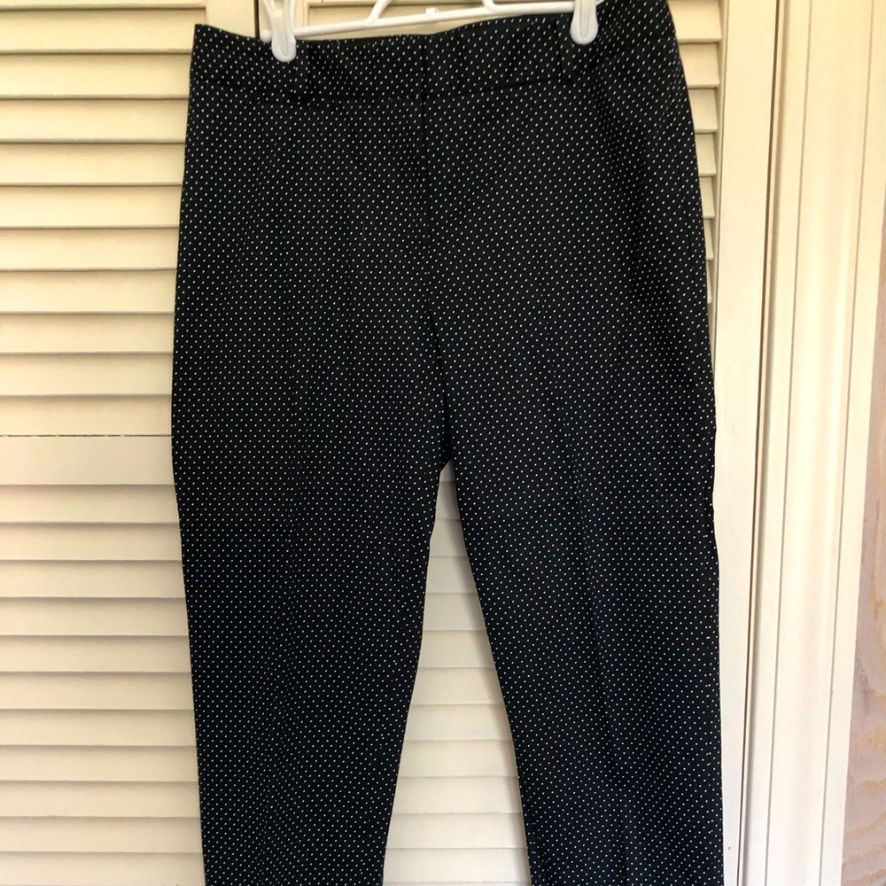 Talbots black white polka dot pants